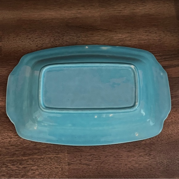 Homer Laughlin Harlequin Turquoise Half Pound Butter Dish  Rare Vintage - Picture 7 of 8